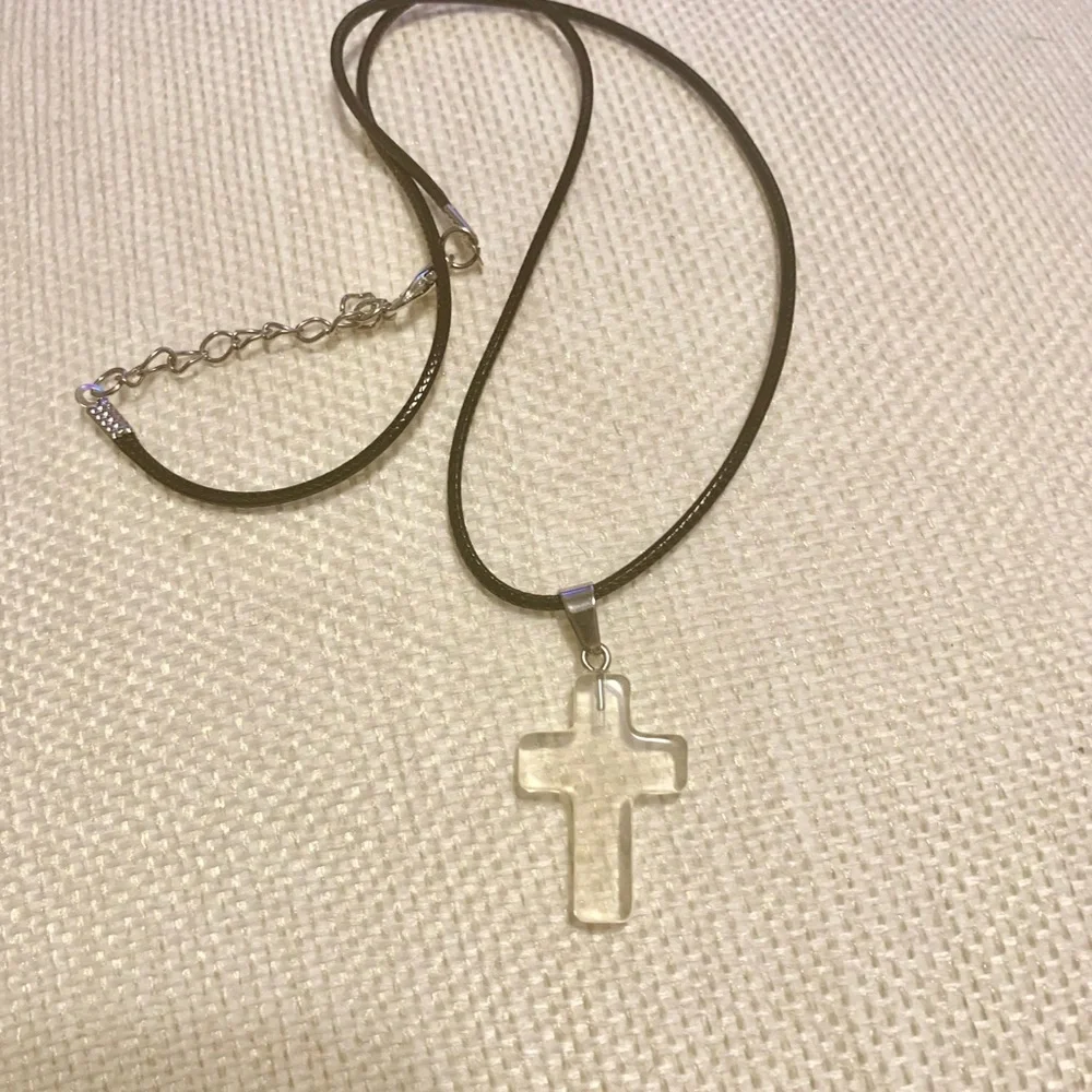 Clear Cross Pendant Necklace